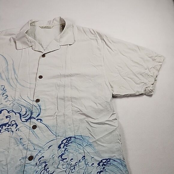 Tommy Bahama XL SS Casual Silk Shirt Embroidered Marlin Casual Button Down - Picture 4 of 10
